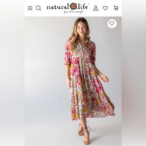 Natural Life Rebecca Midi Dress - Vintage Floral